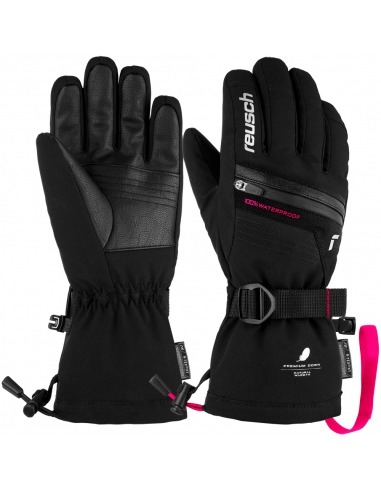 Rękawice narciarskie Reusch Lando R-TEX® XT Junior (pięciopalczaste) Black/Pink Glo