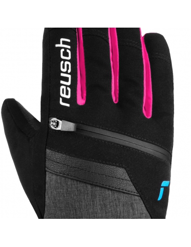 Rękawice narciarskie Reusch Travis Gore-Tex Junior (pięciopalczaste) Black/Black Melange/Pink Glo