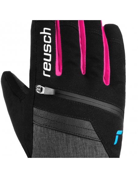 Rękawice narciarskie Reusch Travis Gore-Tex Junior (pięciopalczaste) Black/Black Melange/Pink Glo