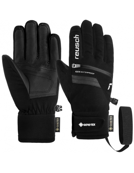 Rękawice narciarskie Reusch Travis Gore-Tex Junior (pięciopalczaste) Black/Silver