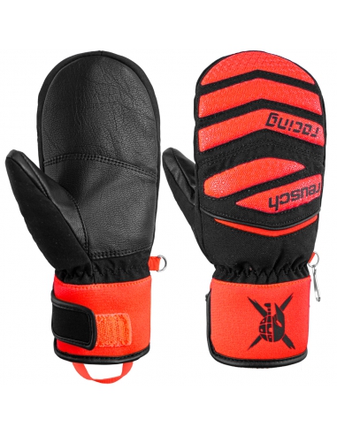 Rękawice narciarskie Reusch WorldCup Warrior Prime R-TEX® XT Mitten Junior (jednopalczaste) Black/Fluo-Red