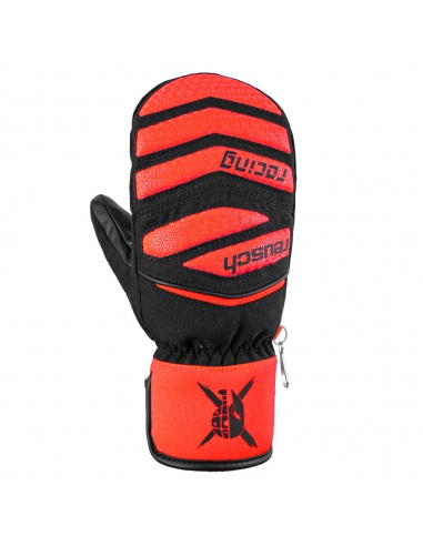 Rękawice narciarskie Reusch WorldCup Warrior Prime R-TEX® XT Mitten Junior (jednopalczaste) Black/Fluo-Red