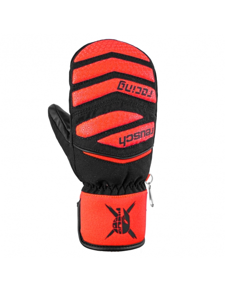 Rękawice narciarskie Reusch WorldCup Warrior Prime R-TEX® XT Mitten Junior (jednopalczaste) Black/Fluo-Red