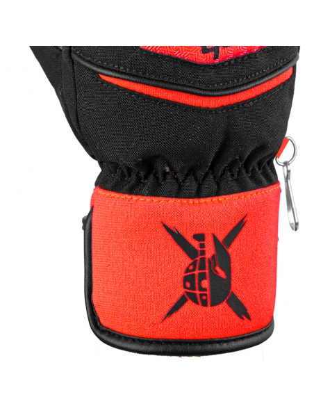 Rękawice narciarskie Reusch WorldCup Warrior Prime R-TEX® XT Mitten Junior (jednopalczaste) Black/Fluo-Red