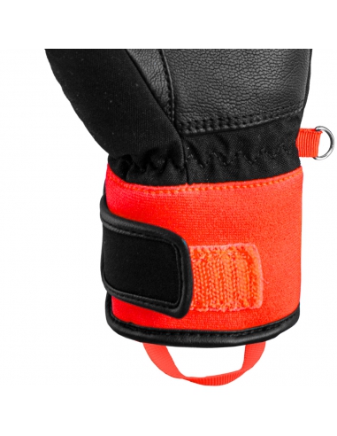Rękawice narciarskie Reusch WorldCup Warrior Prime R-TEX® XT Mitten Junior (jednopalczaste) Black/Fluo-Red