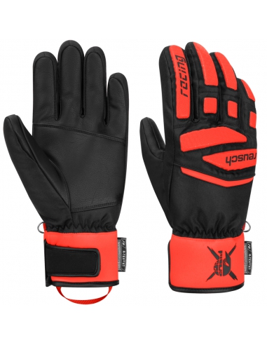 Rękawice narciarskie Reusch WorldCup Warrior Prime R-TEX® XT Junior (pięciopalczaste) Black/Fluo-Red