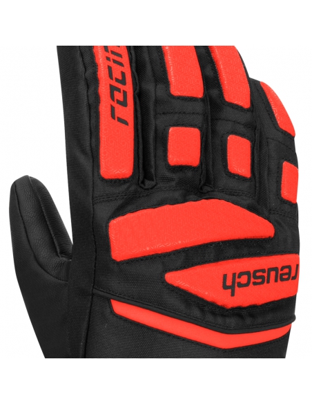 Rękawice narciarskie Reusch WorldCup Warrior Prime R-TEX® XT Junior (pięciopalczaste) Black/Fluo-Red
