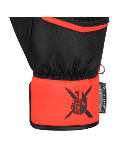 Rękawice narciarskie Reusch WorldCup Warrior Prime R-TEX® XT Junior (pięciopalczaste) Black/Fluo-Red