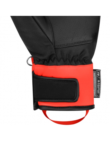 Rękawice narciarskie Reusch WorldCup Warrior Prime R-TEX® XT Junior (pięciopalczaste) Black/Fluo-Red