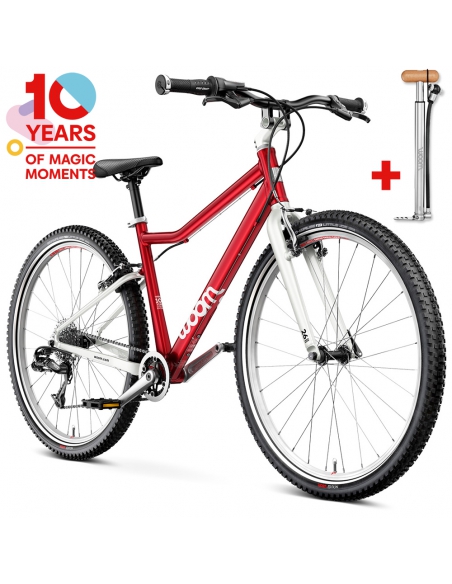 Rower dziecięcy Woom 6 Red (26") Anniversary Red + pompka woom Airflo GRATIS