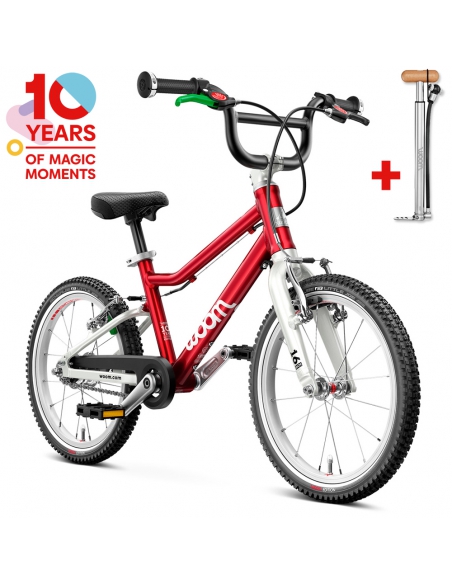Rower dziecięcy Woom 3 AUTOMAGIC (16") Anniversary Red (z automatyczną przerzutką) + pompka woom Airflo GRATIS