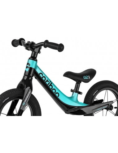 Rowerek biegowy Cariboo Magnesium Air Black/Turquoise (pompowane koła)