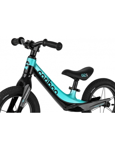 Rowerek biegowy Cariboo Magnesium Air Black/Turquoise (pompowane koła)