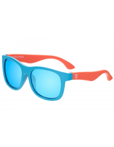 Okulary przeciwsłoneczne dla dzieci Babiators Navigator Colorblock Sunrise Surf/Turquoise (niebieskie lustrzane szkła)