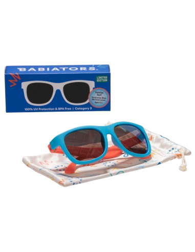 Okulary przeciwsłoneczne dla dzieci Babiators Navigator Colorblock Sunrise Surf/Turquoise (niebieskie lustrzane szkła)