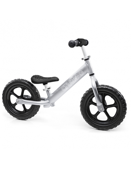 Rowerek biegowy Cruzee 12 SAFE srebrny czarne koła