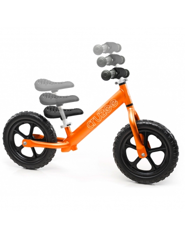 Rowerek biegowy Cruzee 12 SAFE pomarańczowy czarne koła + pasek do noszenia GRATIS