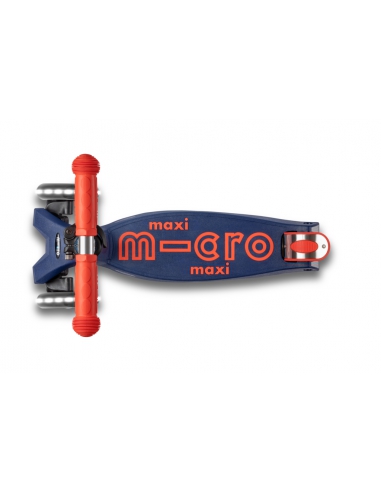 Hulajnoga Maxi Micro Deluxe Foldable LED Navy/Red (składana, świecące koła)