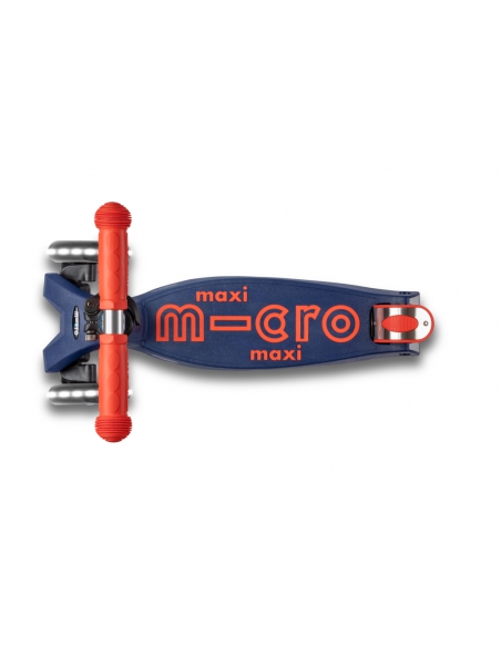 Hulajnoga Maxi Micro Deluxe Foldable LED Navy/Red (składana, świecące koła)