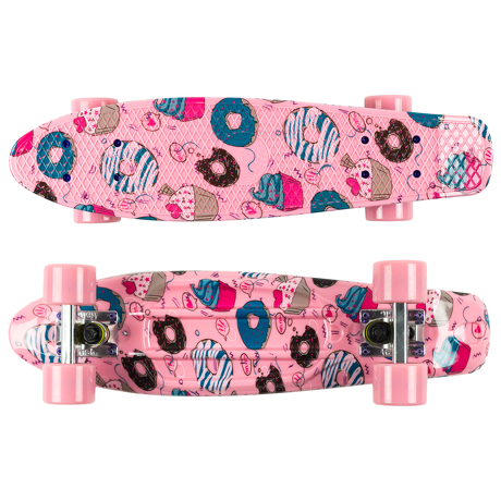 Deskorolka Print Fish Skateboards Cookies/Silver/Sum-Pink