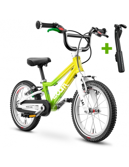 Rower dziecięcy woom 2 (14") Atomic Neon + nóżka woom Leggie S GRATIS