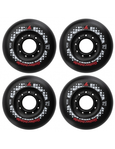 Kółka do rolek Rollerblade Wheels Apex 76mm/80A Black (zestaw 4 szt.)