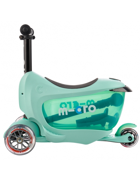 Jeździk i Hulajnoga Micro Mini2go Deluxe Plus Mint (z drążkiem do pchania)