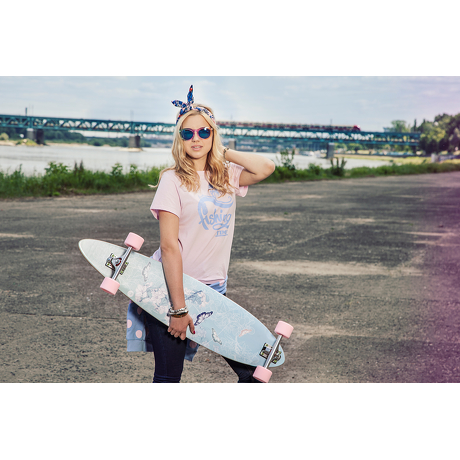 Deskorolka Longboard Fish Skateboards Butterfly/Black/Sum-Pink