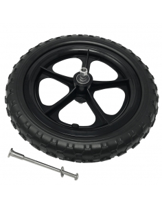Czarne koło rowerka biegowego Cruzee (kompletne: koło,...