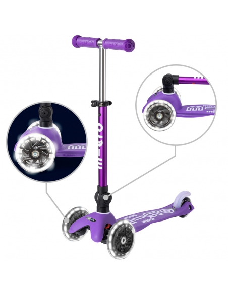 Hulajnoga Mini Micro Deluxe Foldable LED Purple (składana, świecące koła)