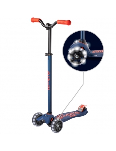 Hulajnoga Maxi Micro Deluxe PRO LED Navy Red (świecące koła)