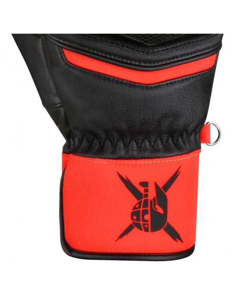 Rękawice narciarskie Reusch WorldCup Warrior Team (pięciopalczaste) Black/Fluo-Red