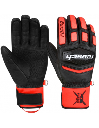 Rękawice narciarskie Reusch WorldCup Warrior Team (pięciopalczaste) Black/Fluo-Red