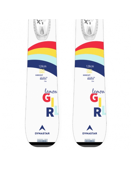 Narty dziecięce Dynastar LEMON GIRL + wiązania Look KID-X 4 GW