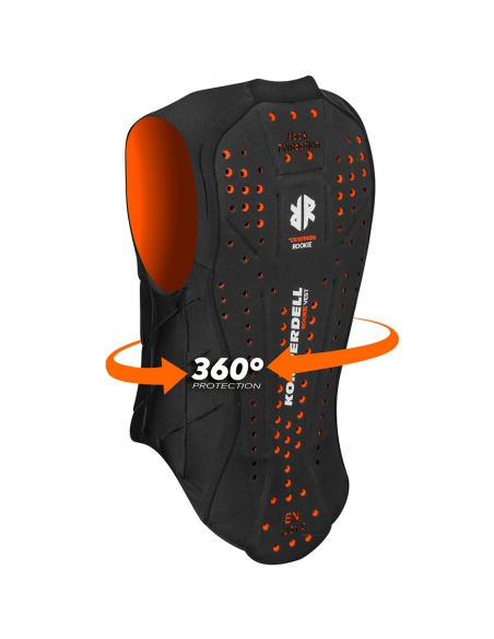 Kamizelka ochraniacz narciarski pleców i tułowia "żółw" Komperdell Ballistic Vest Junior Black/Orange