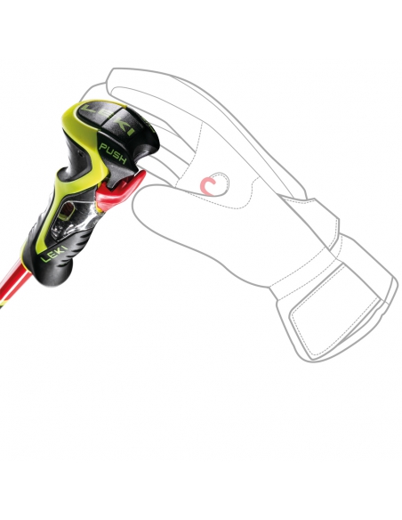 Kije narciarskie slalomowe Leki WCR TBS SL 3D Red (Trigger 3D)