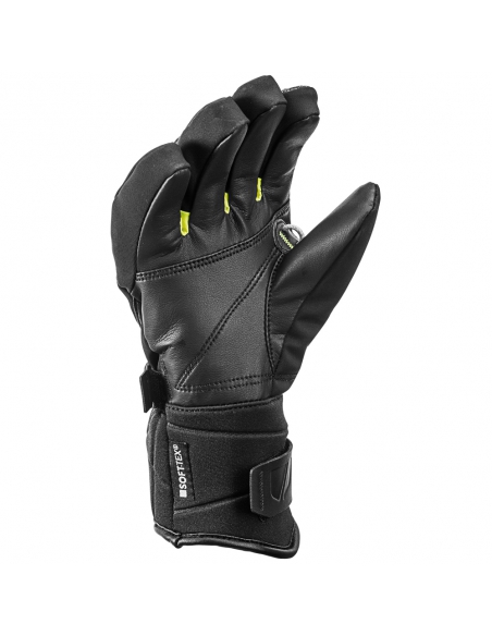 Rękawice narciarskie Leki Race Coach C-Tech S Junior (pięciopalczaste) Black/Ice-Lemon 2022/23