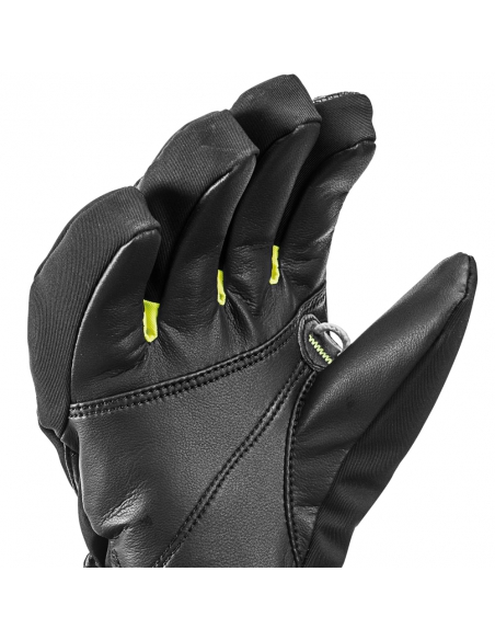 Rękawice narciarskie Leki Race Coach C-Tech S Junior (pięciopalczaste) Black/Ice-Lemon 2022/23