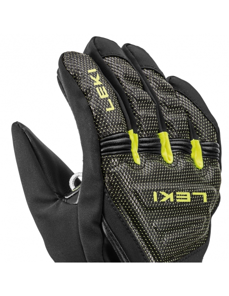 Rękawice narciarskie Leki Race Coach C-Tech S Junior (pięciopalczaste) Black/Ice-Lemon 2022/23