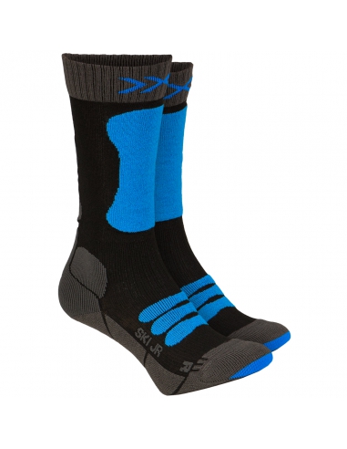 Skarpety narciarskie dziecięce X-Socks SKI JUNIOR 4.0 Anthracite Melange/Galactic Blue