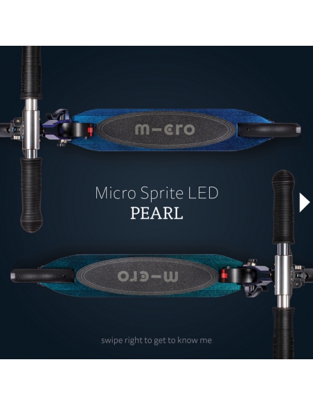 Hulajnoga Micro Sprite LED PEARL Green Purple (świecące koła, perłowa powłoka)