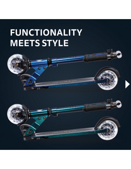 Hulajnoga Micro Sprite LED PEARL Green Purple (świecące koła, perłowa powłoka)