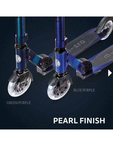Hulajnoga Micro Sprite LED PEARL Blue Purple (świecące koła, perłowa powłoka)
