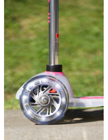 Hulajnoga Mini Micro Deluxe FLUX LED Neon Pink (świecące koła, półprzeźroczysty podest)