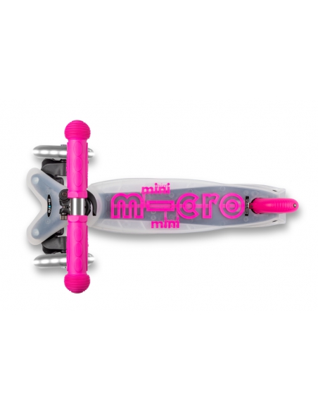 Hulajnoga Mini Micro Deluxe FLUX LED Neon Pink (świecące koła, półprzeźroczysty podest)