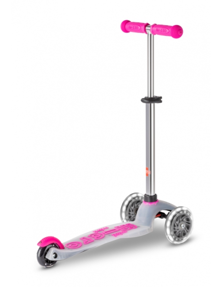 Hulajnoga Mini Micro Deluxe FLUX LED Neon Pink (świecące koła, półprzeźroczysty podest)