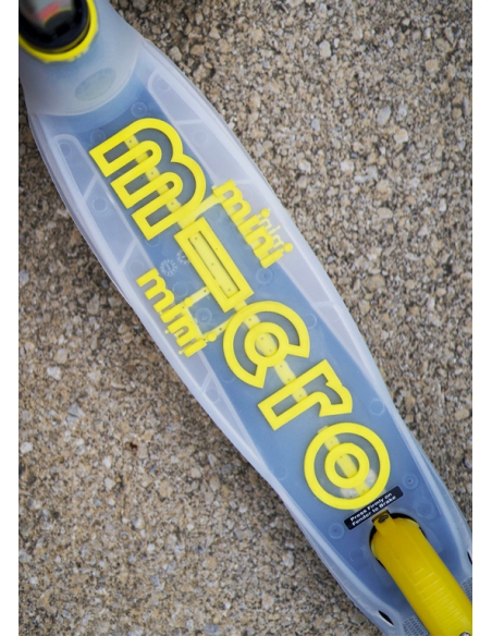 Hulajnoga Mini Micro Deluxe FLUX LED Neon Yellow (świecące koła, półprzeźroczysty podest)