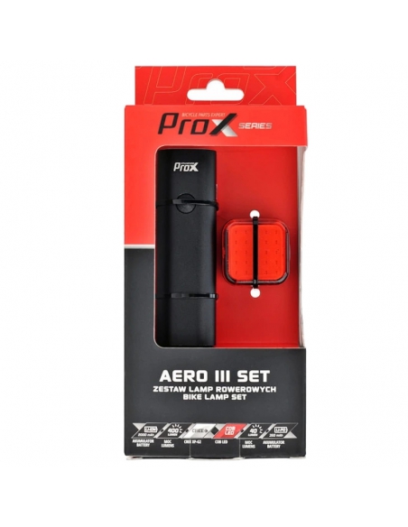 Lampki rowerowe (komplet przód i tył) ProX Aero III Set