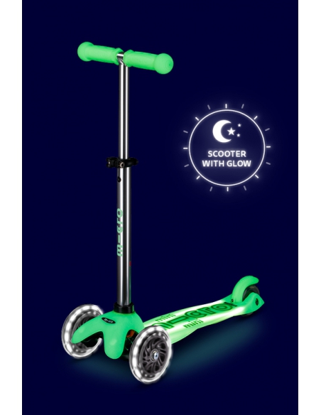 Hulajnoga Mini Micro Deluxe GLOW LED Plus Icy Lime (świecące koła i podest)
