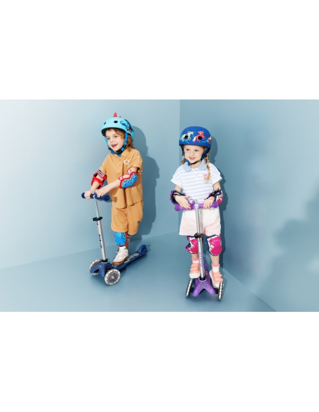 Hulajnoga Mini Micro Deluxe Galaxy GLITTER LED Navy Blue (świecące koła, brokatowe wykończenie)